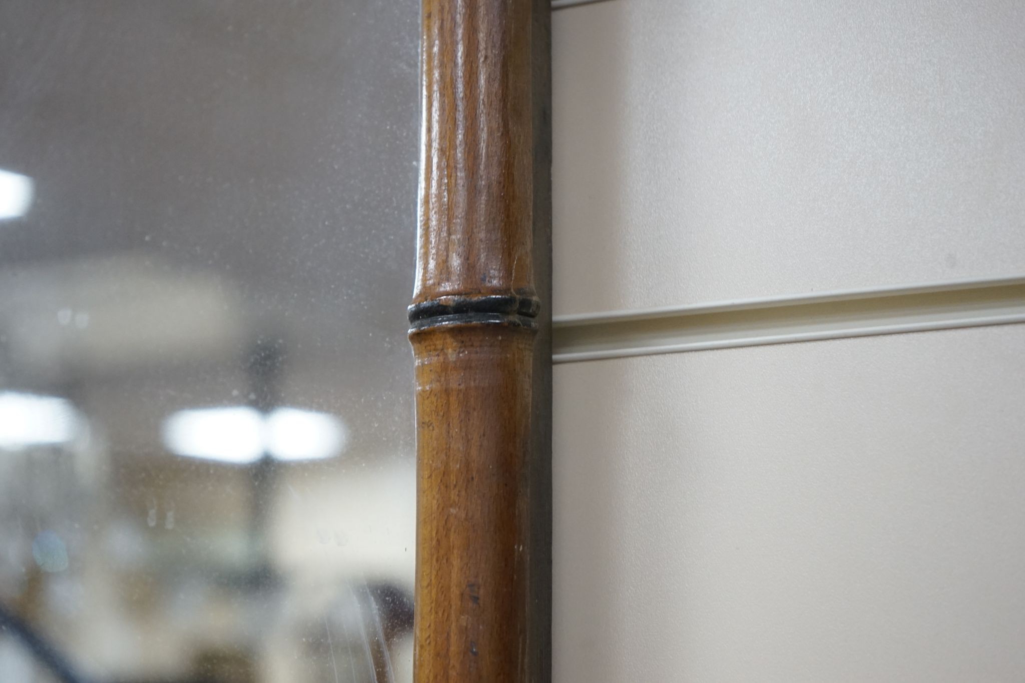 A 19th century rectangular faux bamboo wall mirror, width 64cm, height 83cm